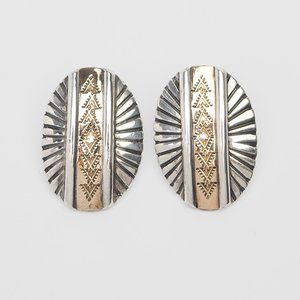Wydell Billie handmade sterling silver and gold filled Native American earrings